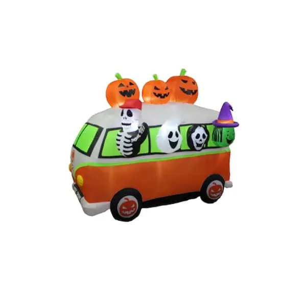 7ft. Inflatable Halloween Vintage Bus {1}