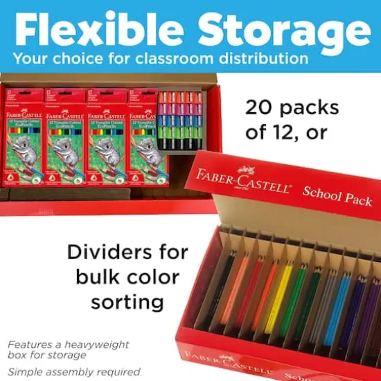 Faber-Castell® 240-Piece Triangular Colored EcoPencils School Pack {8}