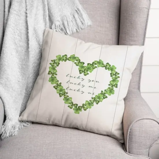 Lucky You Me Us St. Patrick's Day Throw Pillow {3}