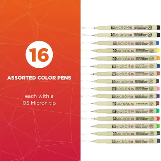 Pigma&reg; Micron&trade; 05 Fine Line 16 Piece Color Cube Set {3}