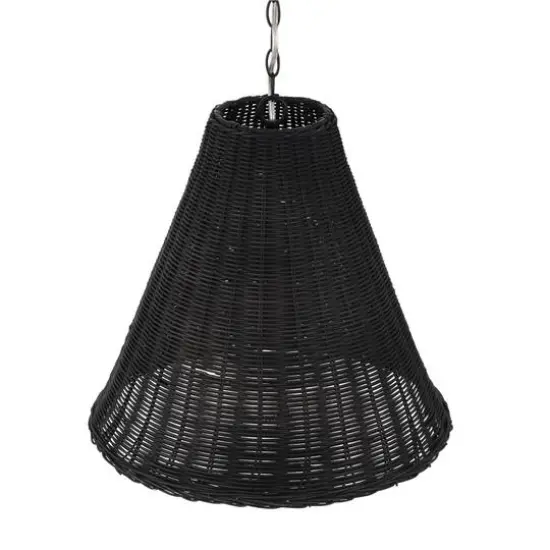 Hello Honey&reg; Rattan Taper Pendant Light Black {6}