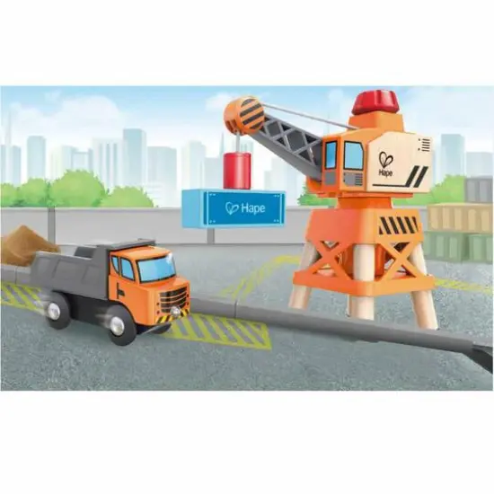 Hape Large Boom Crane & Truck Set {3}