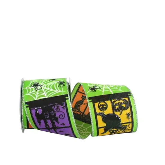 The Ribbon Roll 2.5" x 10yd. Wired Ghost Windows Ribbon {1}