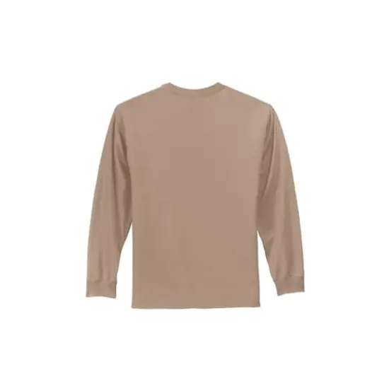 Port & Company® Neutrals Long Sleeve Essential T-Shirt Sand {5}