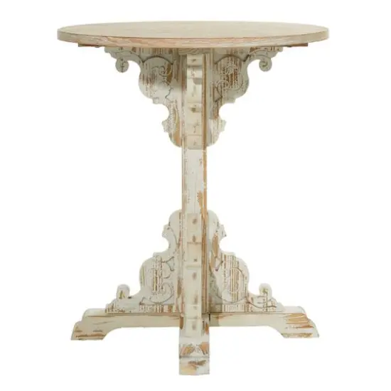 2.5ft. White Chinese Fir Farmhouse Accent Table {5}