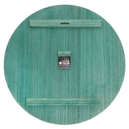 Elegant Designs 23" Wood Plank Coastal Wall Clock Dark Aqua Wash {8}