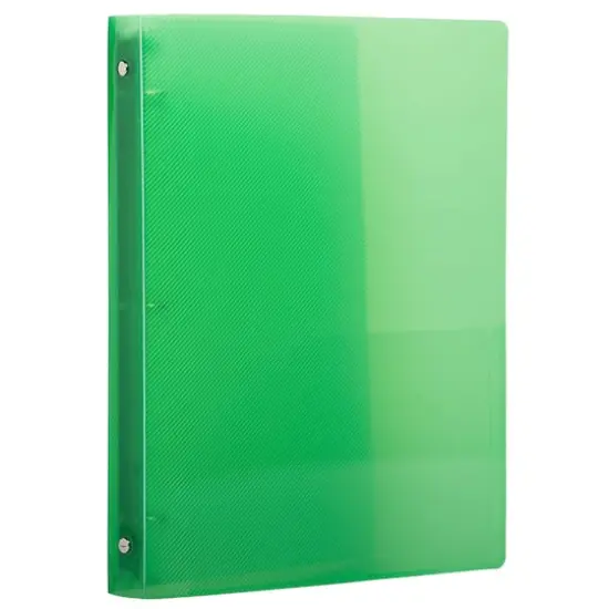 JAM Paper 0.75" Green Glass twill Plastic 3-Ring Binder {3}