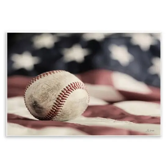 Stupell Industries Baseball & American Flag Wall Plaque Art {1}