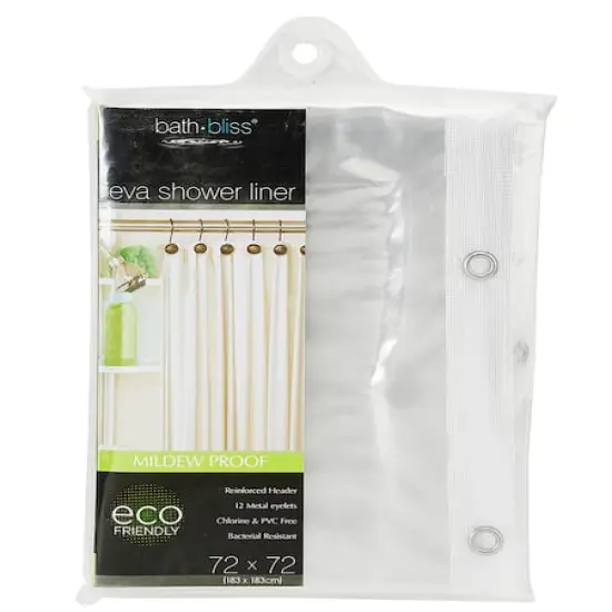 Bath Bliss Eco-Friendly Mildew Resistant Shower Liner in Clear {3}