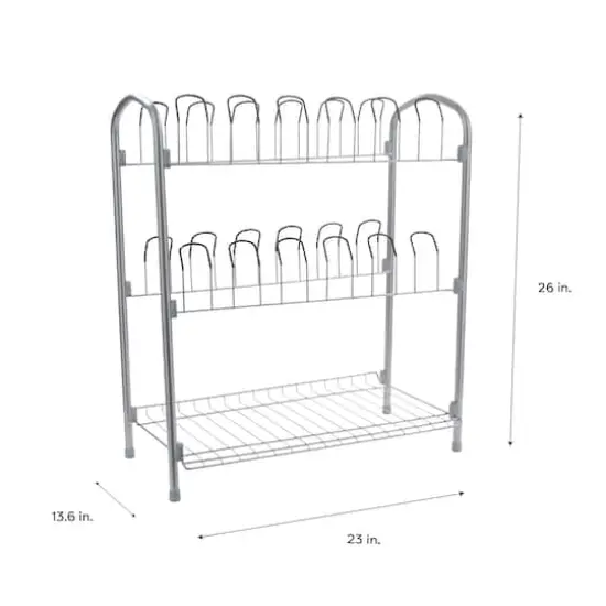 Organize It All 12 Pair Floor Shoe Rack With Shelf {5}