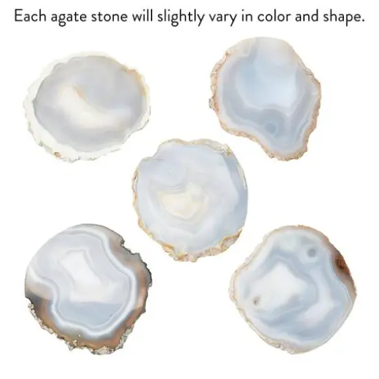 Hello Honey&reg; 18" Gray Agate Accent on Metal & Marble Stand {9}