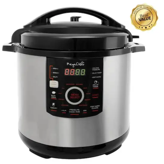 Megachef 12qt. Steel Digital Pressure Cooker With 15 Presets & Glass Lid {5}