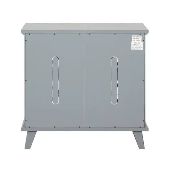Walker Edison 32" Gray Fretwork Accent Storage Cabinet {4}