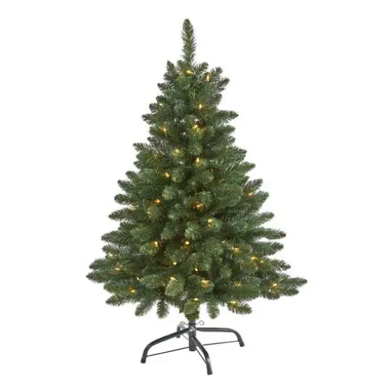 4ft. Pre-Lit Northern Rocky Spruce Artificial Christmas Tree, Clear LED Lights {1}
