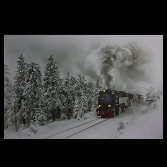 Winter Woods Train Fiber Optic & LED Lighted Canvas Wall Art {5}