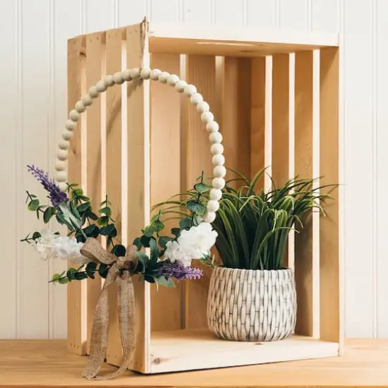 Unfinished Wood Bead Wreath {3}