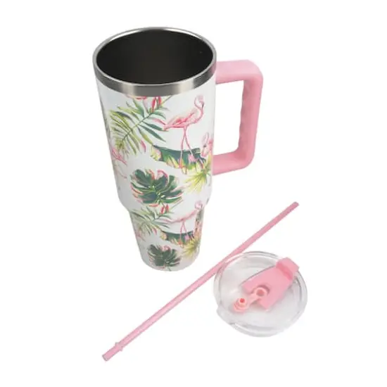 40oz. Flamingo Toss Stainless Steel Insulated Tumbler by Celebrate It™ {3}