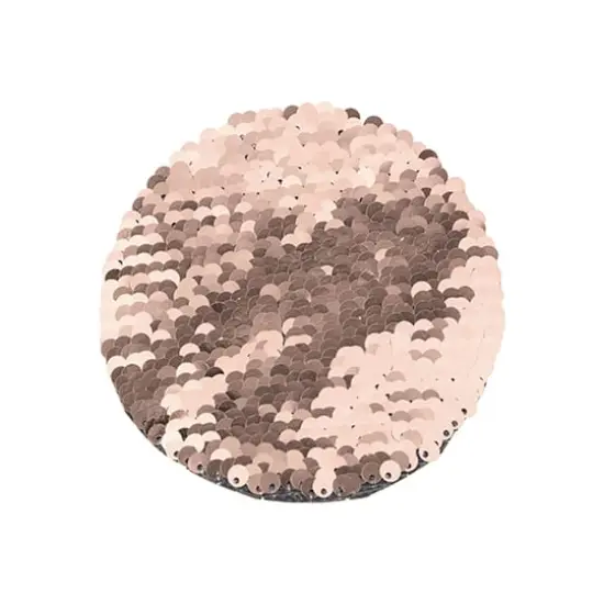 Craft Express 7" Sublimation Round Sequin Patches, 2ct. Champagne/White {3}