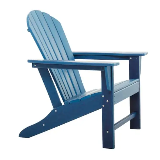 Blue Polyethylene Traditional Outdoor Adirondack Chair, 38" x 31" x 32" {3}