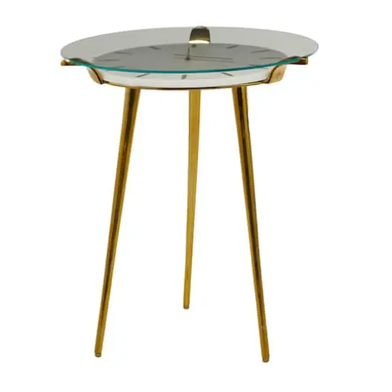 White Aluminum Glam Accent Table, 19" x 20" x 23" {6}