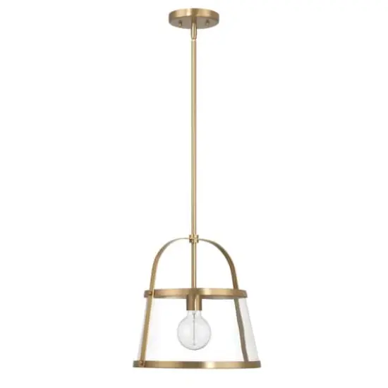 Hello Honey&reg; Fallon Gold Vintage Metal & Clear Glass Ceiling Light {12}