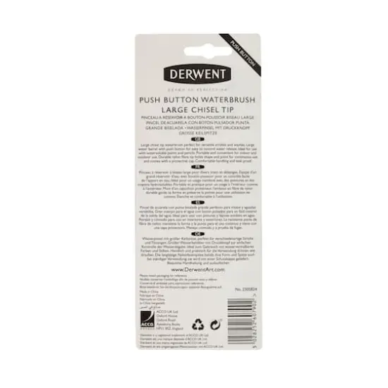 Derwent&reg; Large Chisel Tip Push Button Waterbrush {3}
