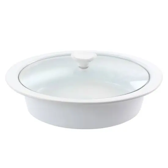 Gibson Elite&reg; 2qt. White Ceramic Casserole with Glass Lid {1}