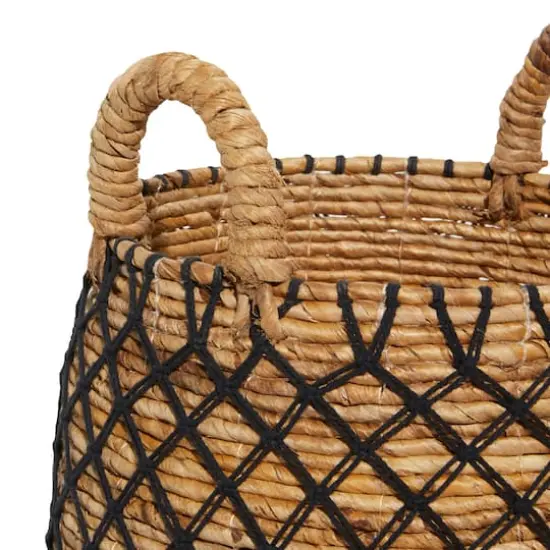Brown Banana Leaf Coastal Storage Basket Set {4}