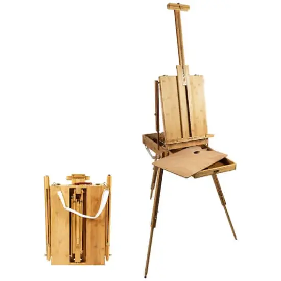 Pacific Arc French Box Bamboo Studio Easel with Storage {1}