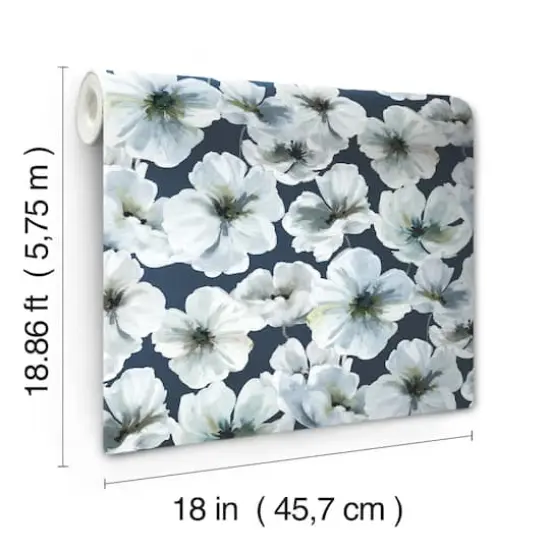 RoomMates Tamara Day Hawthorn Blossom Peel & Stick Wallpaper Blue {9}