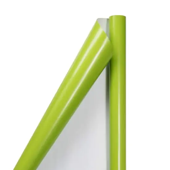 JAM Paper Glossy Gift Wrap, 2ct. Lime Green {1}