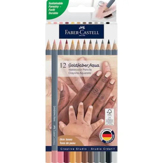 Faber-Castell® Goldfaber Aqua 12 Color Skin Tone Watercolor Pencil Set {1}