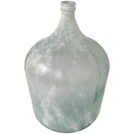 22" Frosted Clear Spanish Bottle Recycled Glass Vase {5}