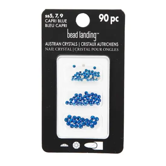 Round Flatback Austrian Crystals Mix by Bead Landing&trade;, 90ct. Capri Blue {5}