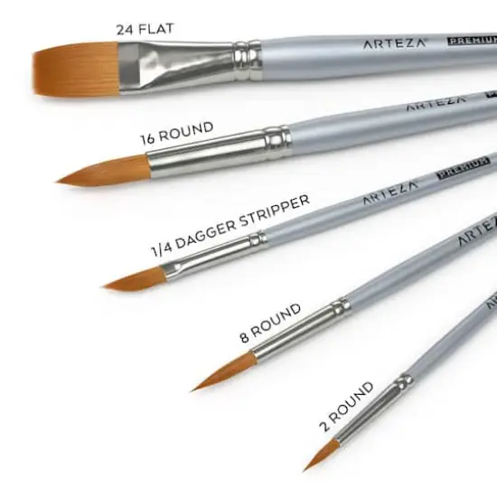 Arteza&reg; Synthetic Watercolor 5 Piece Brush Set {4}