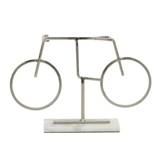 13" Silver Metal Contemporary Bicycle Sculpture {3}