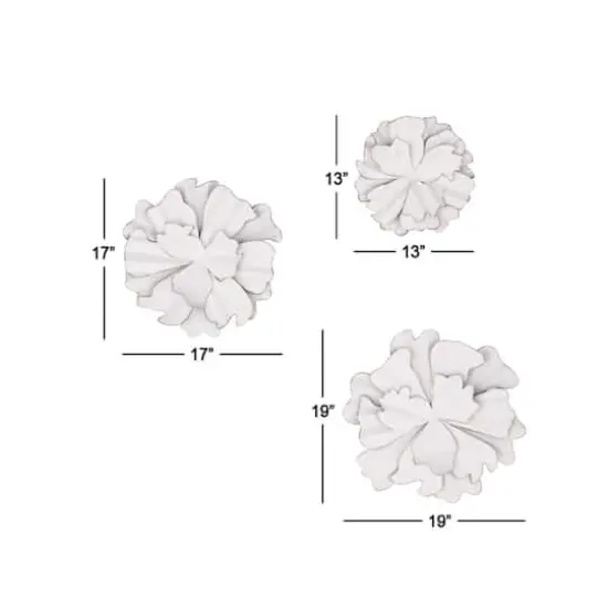 White Floral Metal Modern Wall D&eacute;cor Set, 3ct. {9}
