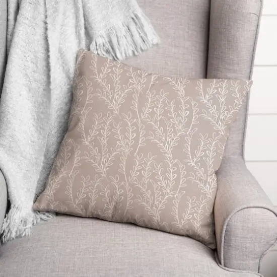 Simple Leafy Branch Pattern Throw Pillow {4}