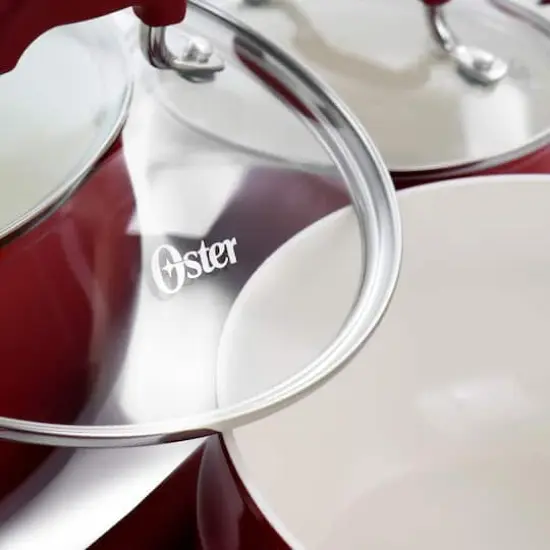 Oster Corbett 8-Piece Red Nonstick Aluminum Cookware Set {3}