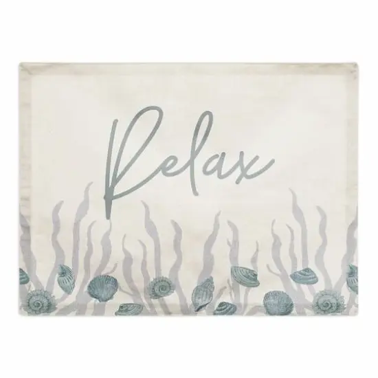 Relax Shell & Coral Border Cotton Twill Placemat Blue/Blue/White {1}