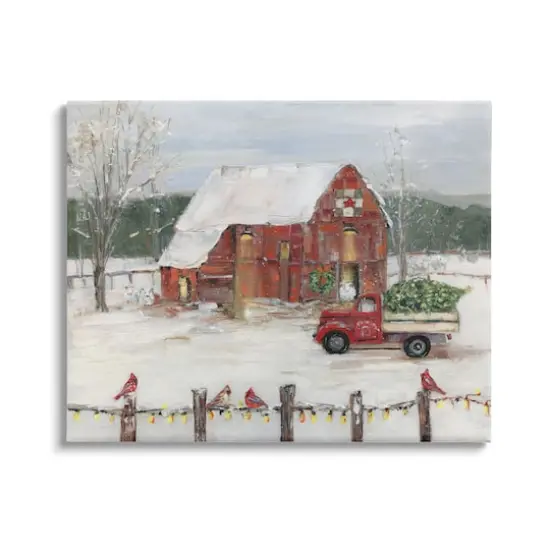 Stupell Industries Snowy Holiday Tree Farm Landscape Canvas Wall Art {1}