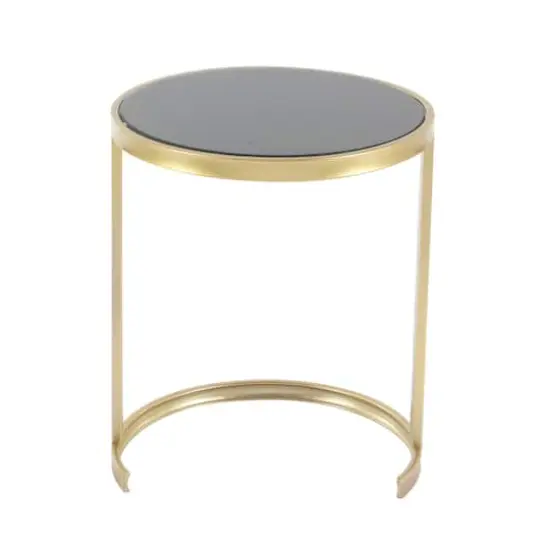 Contemporary Metal Accent Table Set Gold {3}