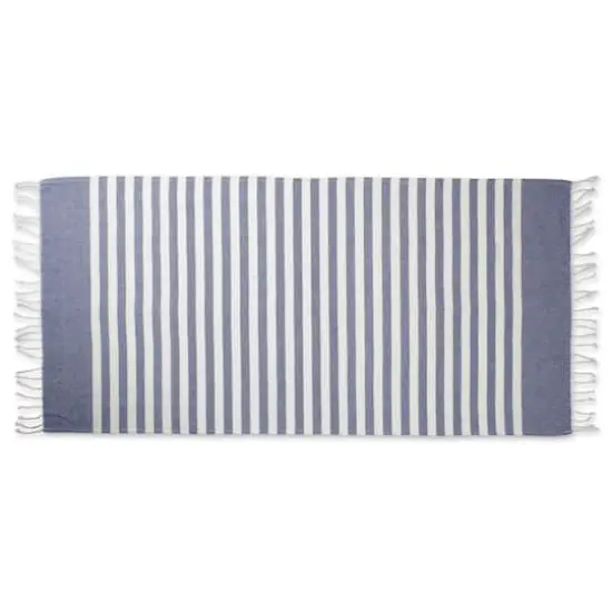 DII&reg; Striped Fouta Towel with Fringe Nautical Blue {5}