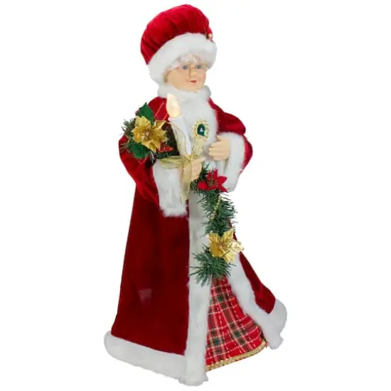 24" Animated Mrs. Claus with Lighted Candle Musical Christmas Figure {4}