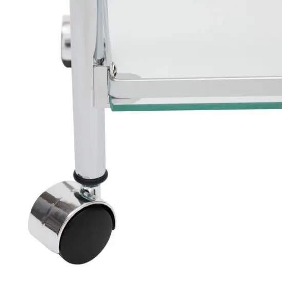 Organize It All Chrome 3-Tier Tempered Glass Rolling Serving Cart {6}