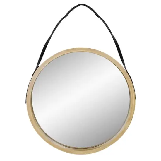 21" Round Woodgrain Modern Mirror {1}