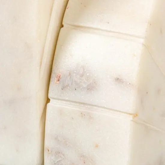 Hello Honey&reg; 6" White Modern Arched Semicircle Marble Bookend Set {4}