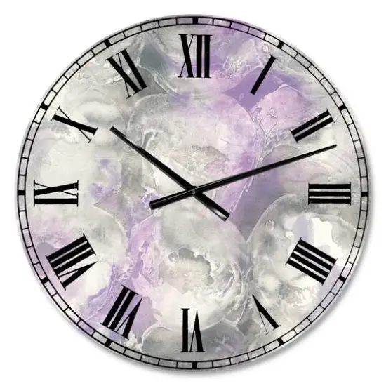 Designart 'Watercolor Minimal Purple Tones Iii Farmhouse Wall Clock {2}
