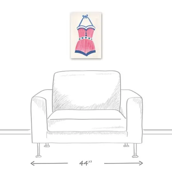 Candy Cane Swimsuit Canvas Wall Art {6}