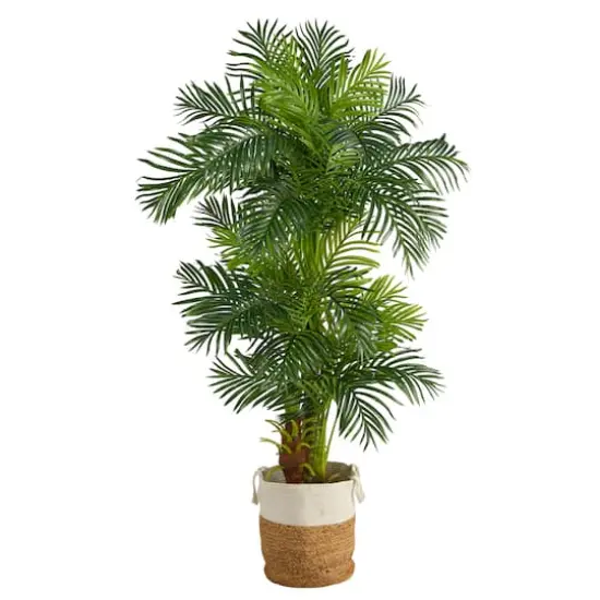 6ft. Hawaii Artificial Palm Tree in Handmade Natural Jute and Cotton Planter {1}